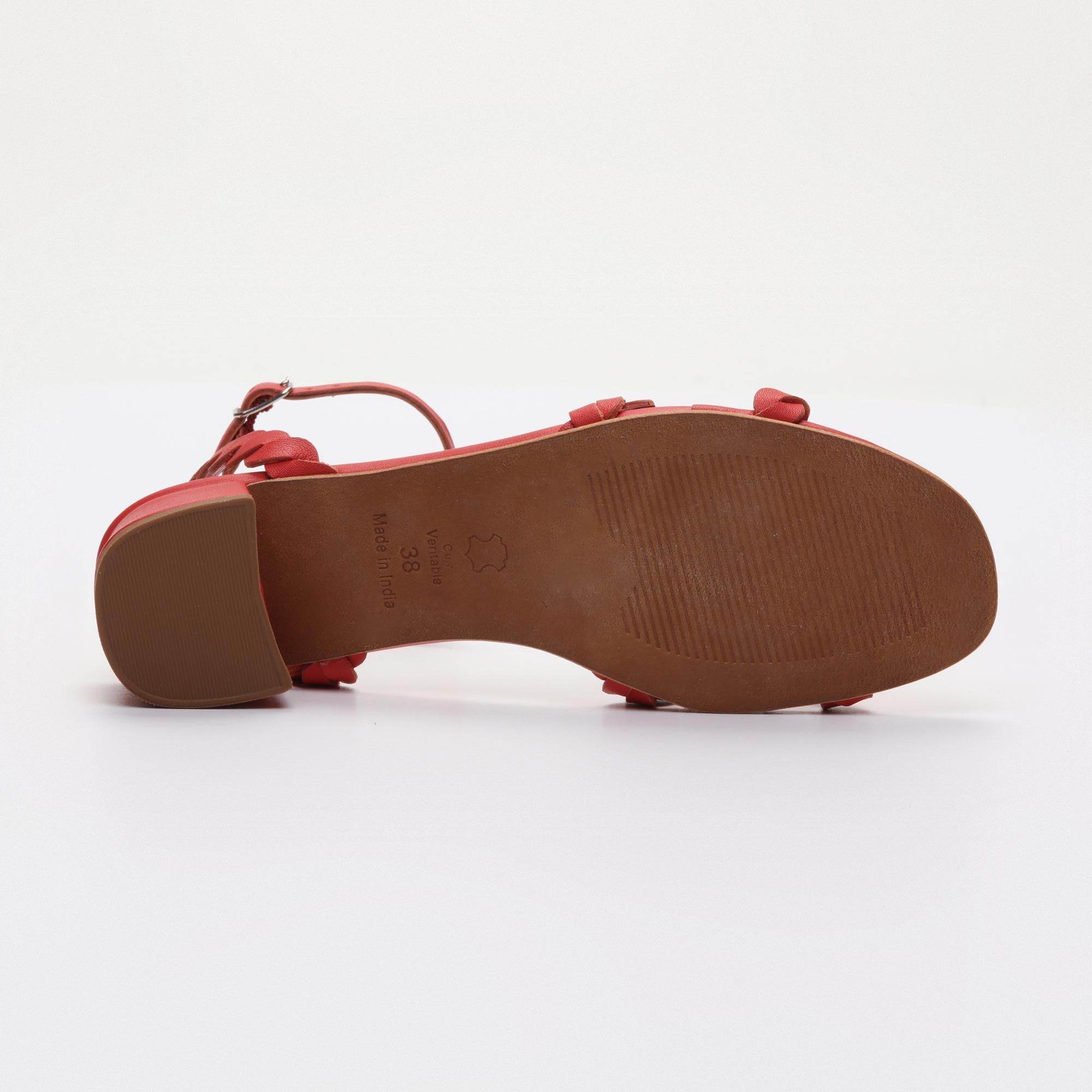 HACHI sandales en cuir lightred