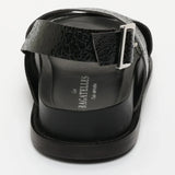 CALYSSA sandales en cuir noir crackle