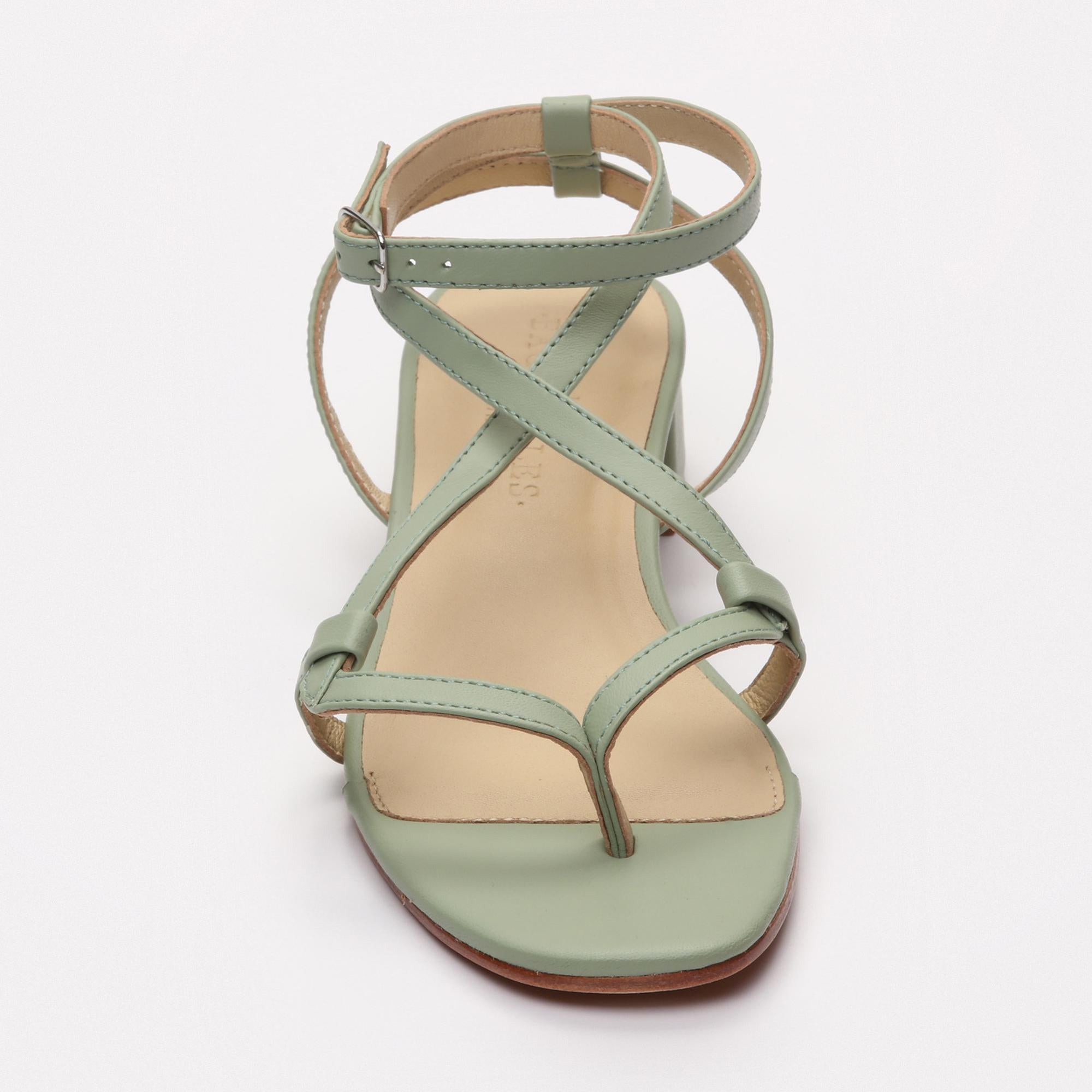 HALONA sandales en cuir lightgreen