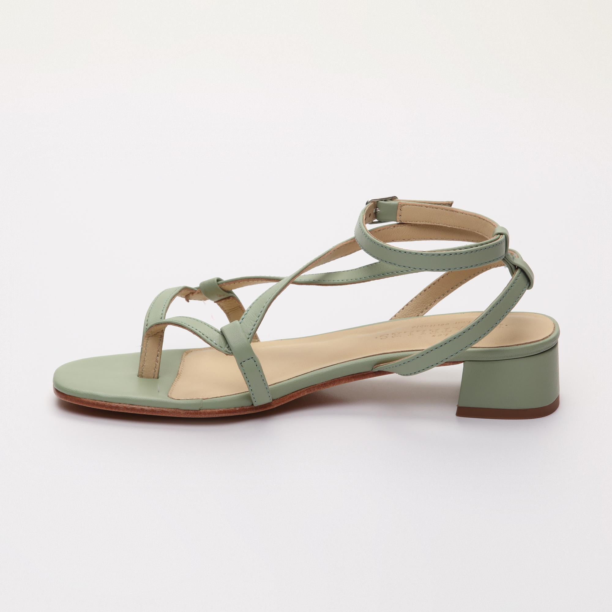 HALONA sandales en cuir lightgreen