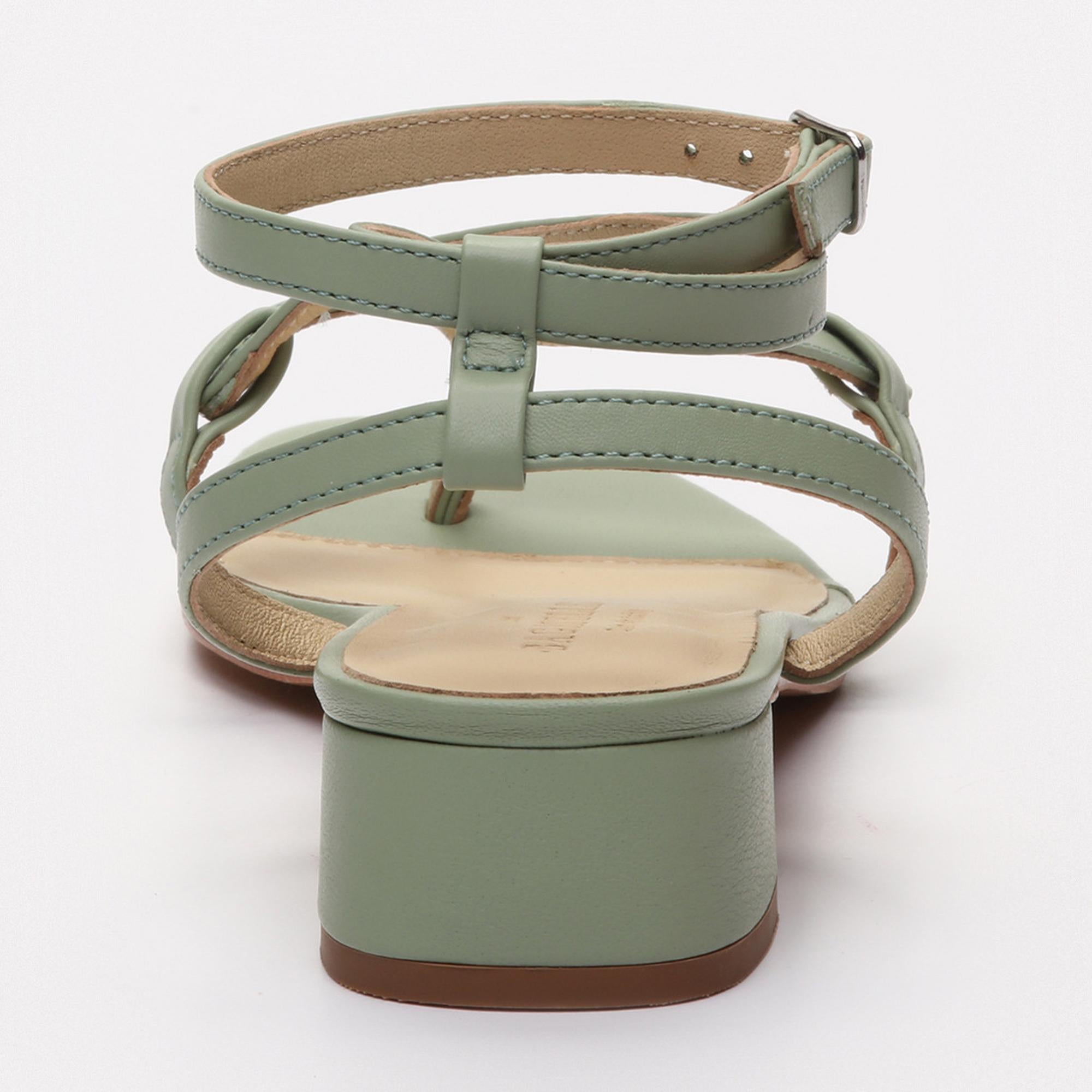 HALONA sandales en cuir lightgreen