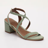 HUYANA sandales en cuir ltgreen