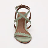 HUYANA sandales en cuir ltgreen