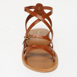 ABHIRI sandales en cuir cinnamon verni