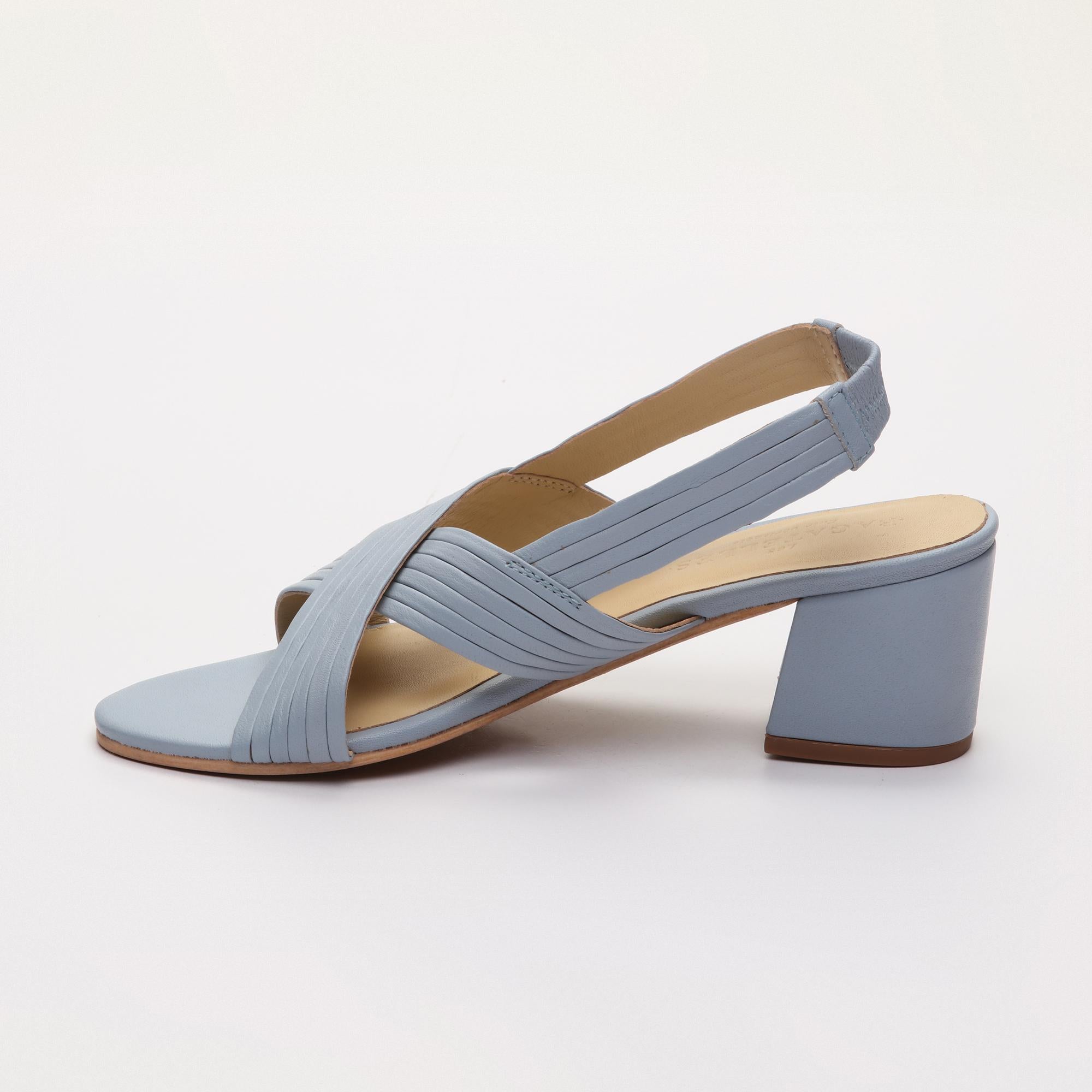 ISI sandales en cuir skyblue