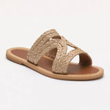 MANU mules en cuir beige