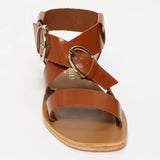 ABHAYD sandales en cuir cinnamon verni