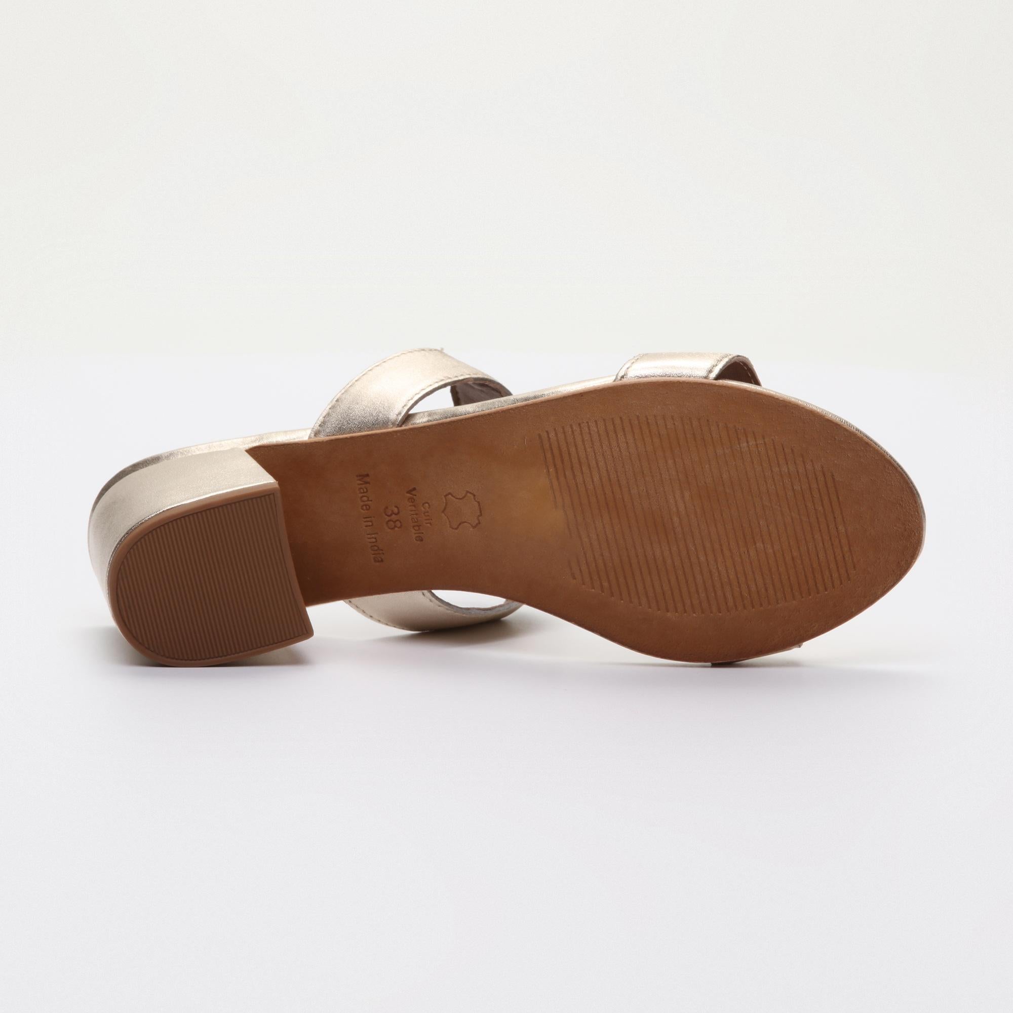 JOLAN sandales en cuir platinium