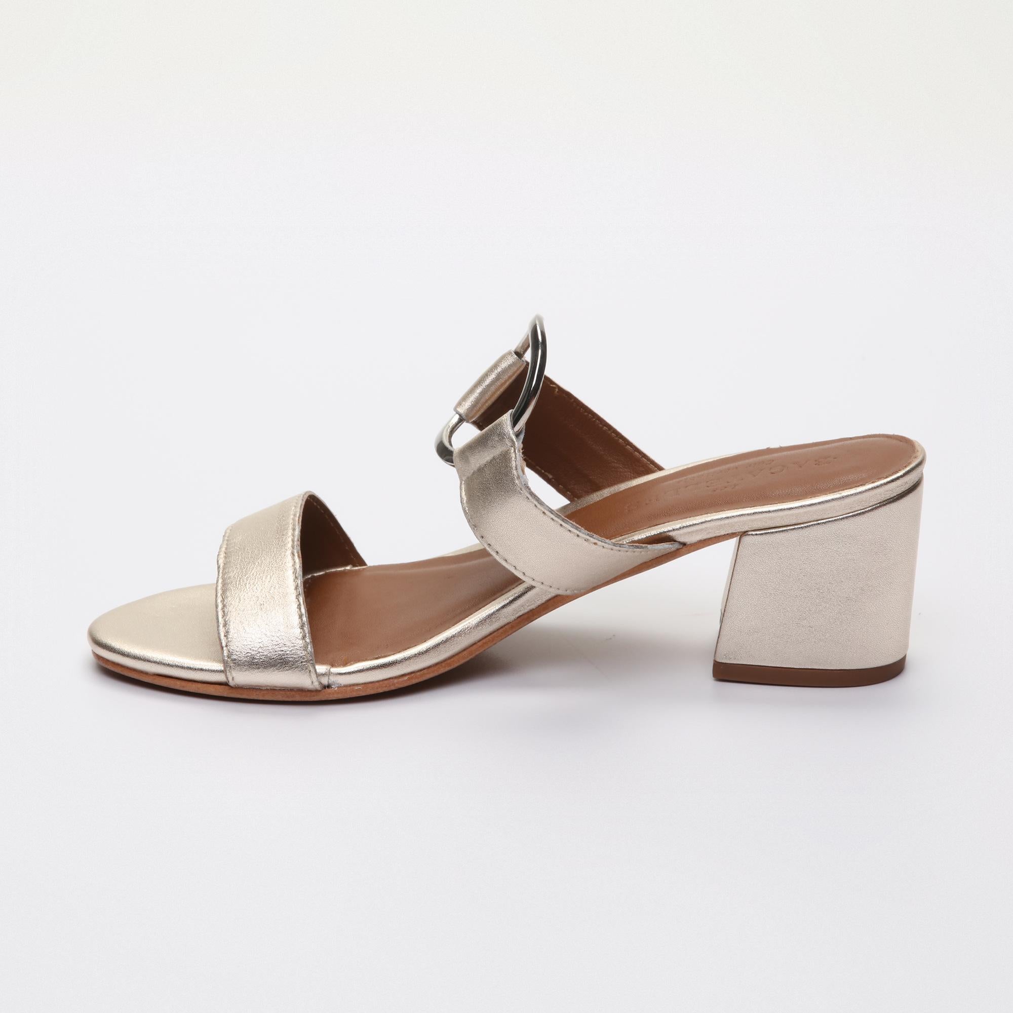 JOLAN sandales en cuir platinium