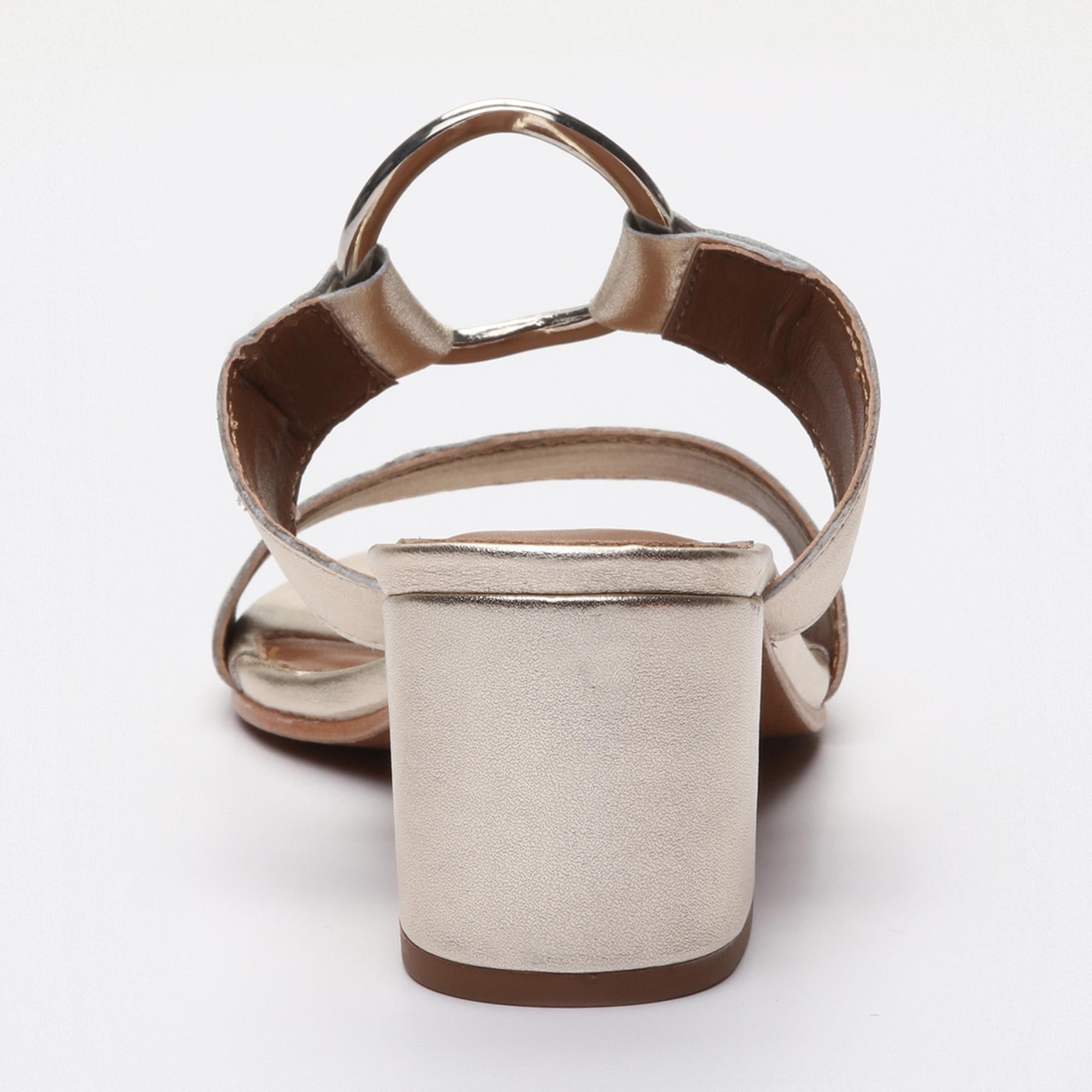 JOLAN sandales en cuir platinium