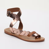 LEE sandales en cuir rosegold
