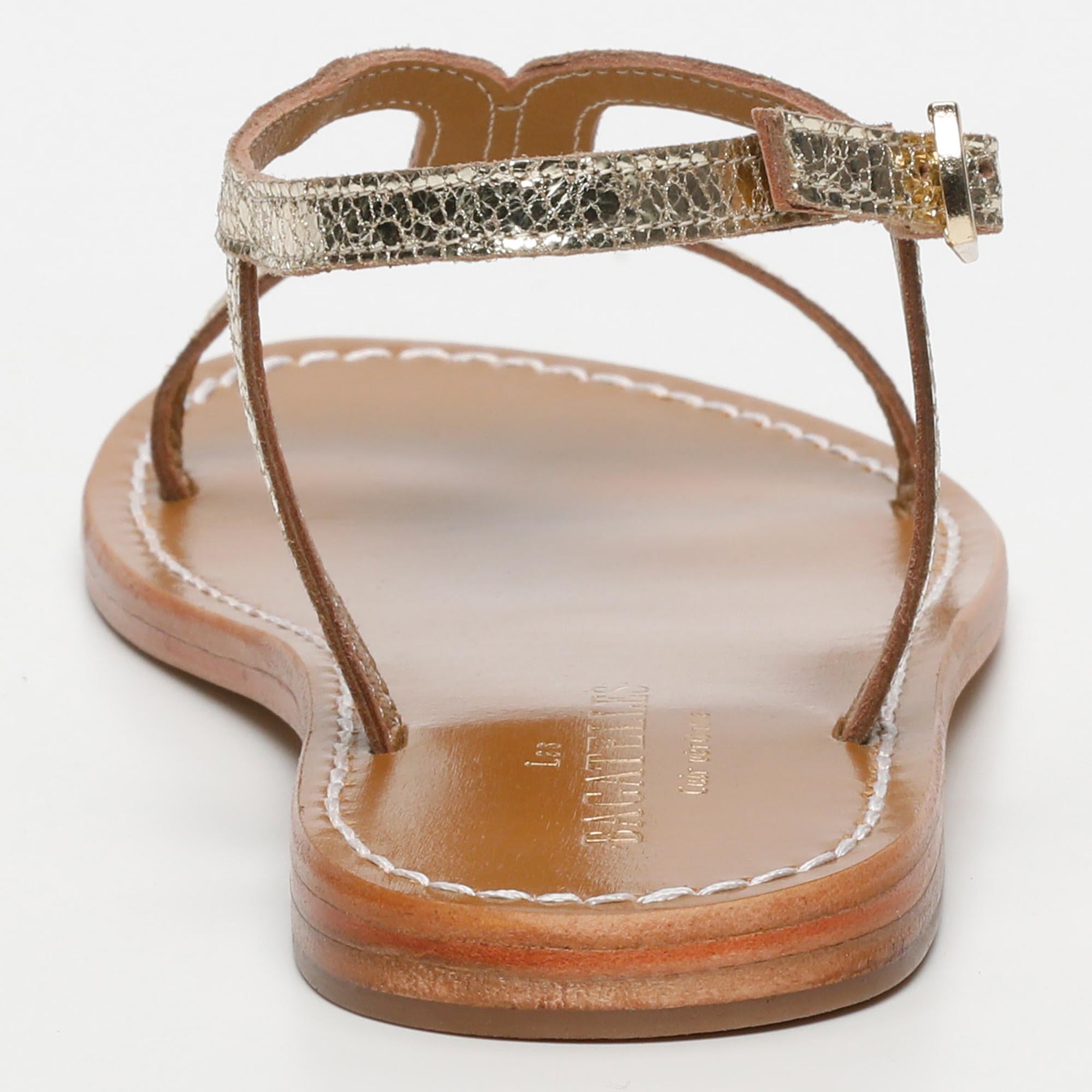 LORIA sandales en cuir goldcrackle
