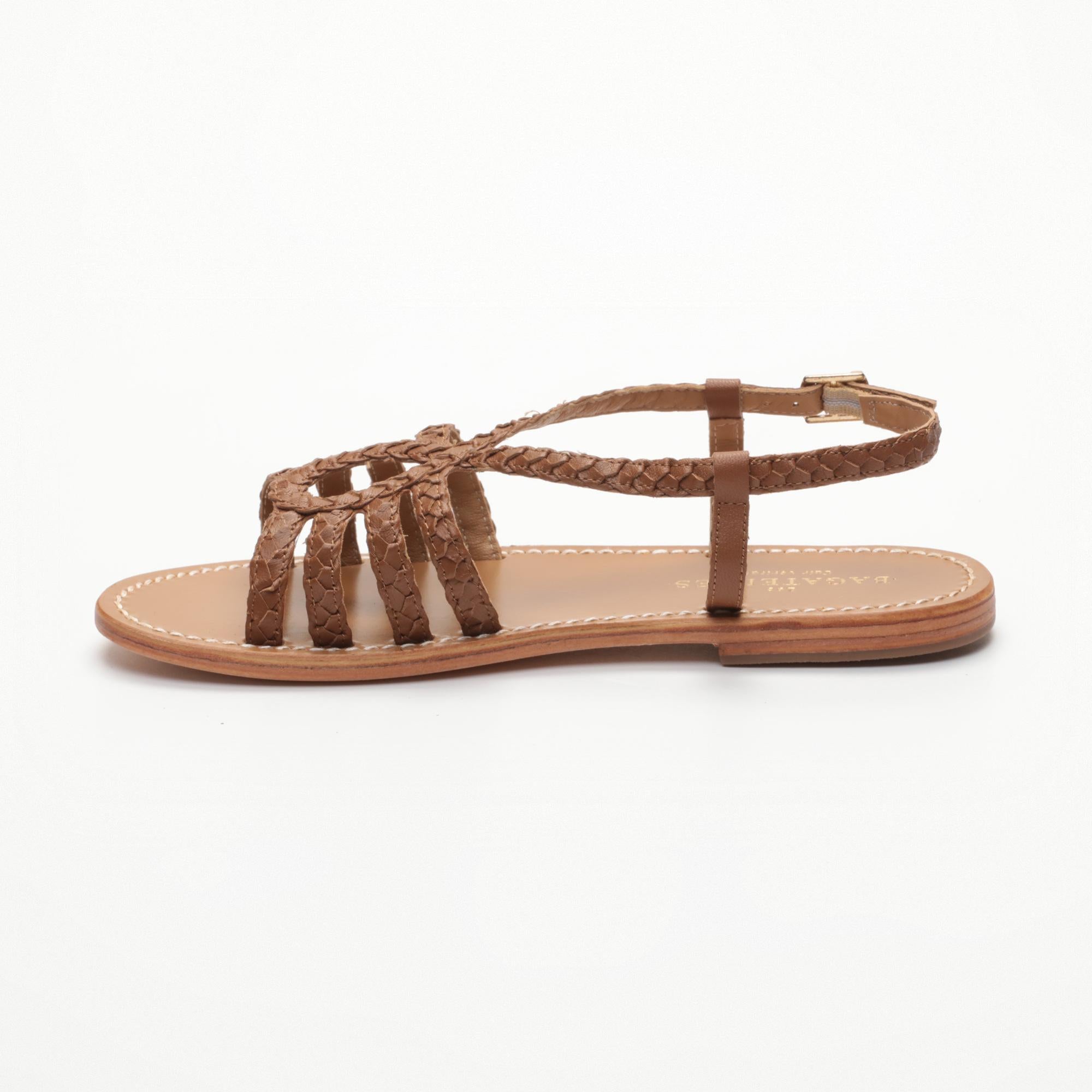 LYLA sandales en cuir camel
