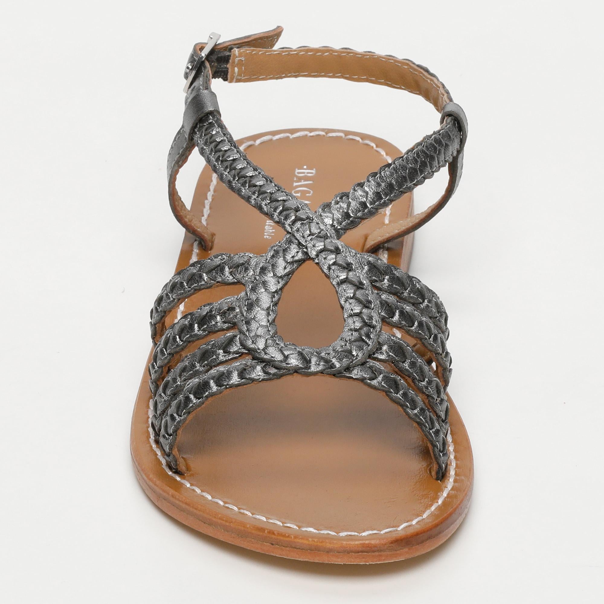 LYLA sandales en cuir pewter