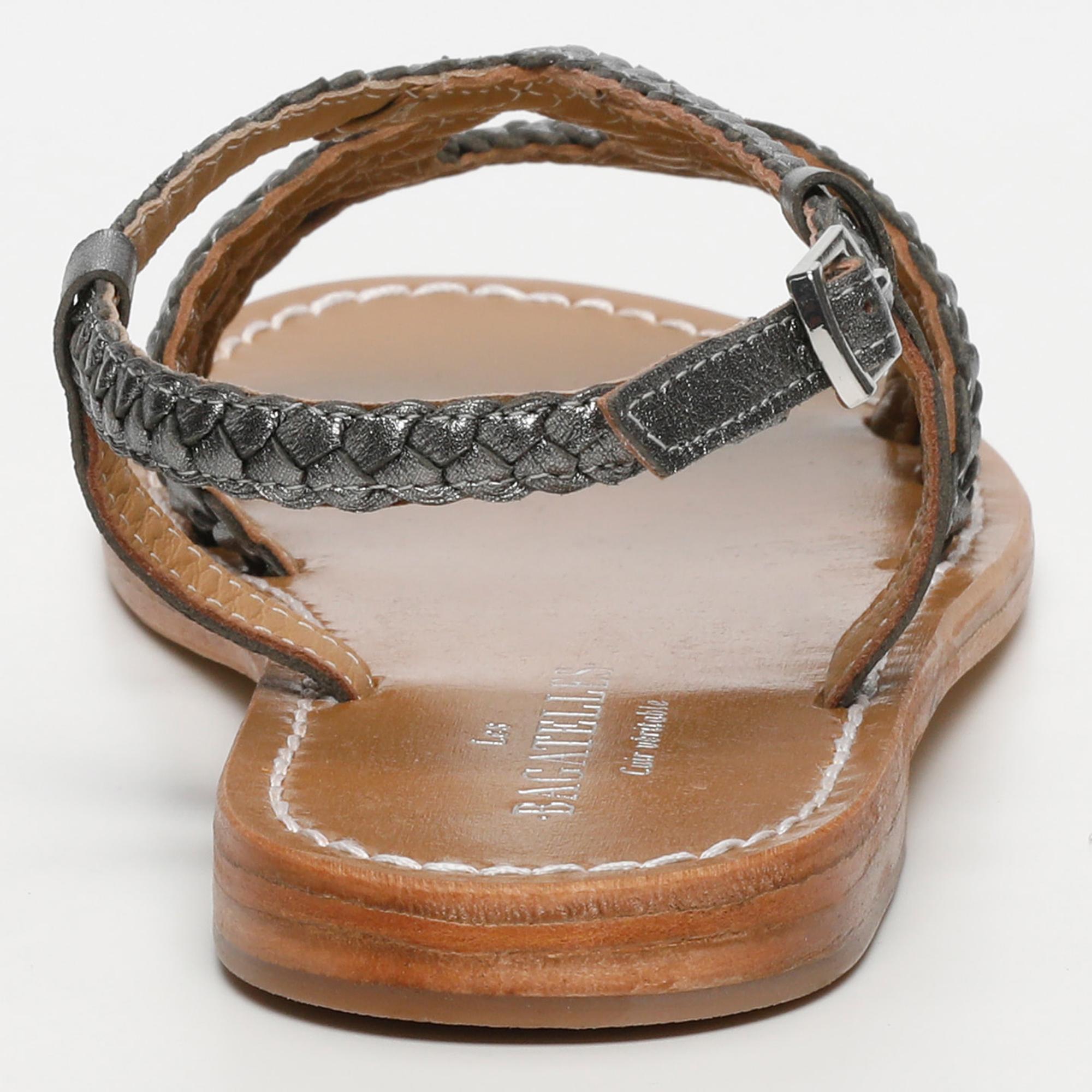LYLA sandales en cuir pewter