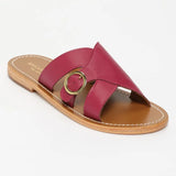 CONI mules en cuir prune