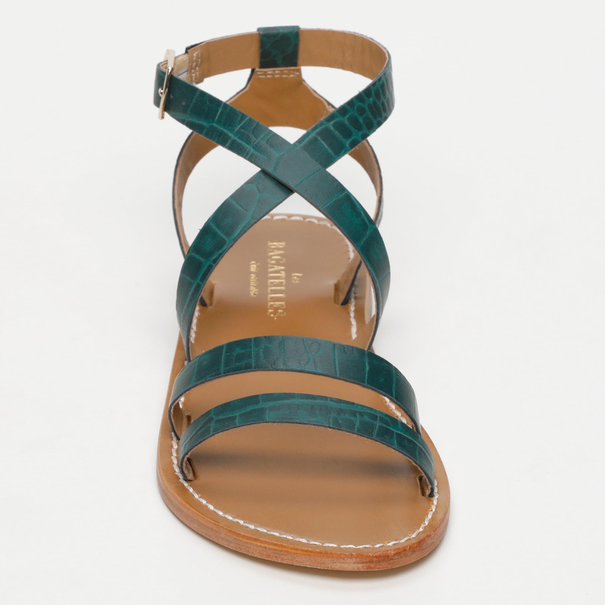 MALINI sandales en cuir greencroco