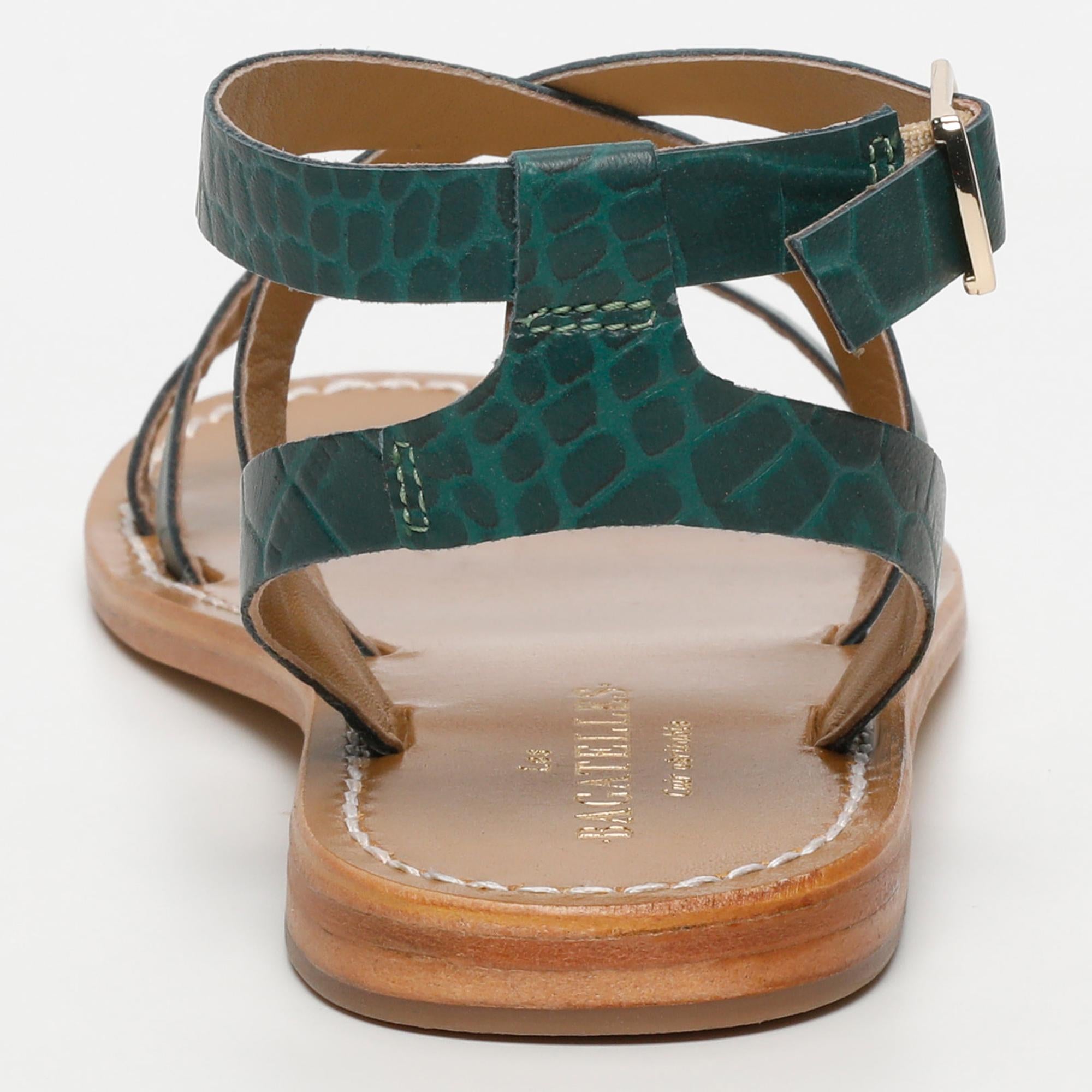 MALINI sandales en cuir greencroco