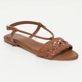 MEDANOS sandales en cuir camel