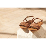 MEDANOS sandales en cuir camel