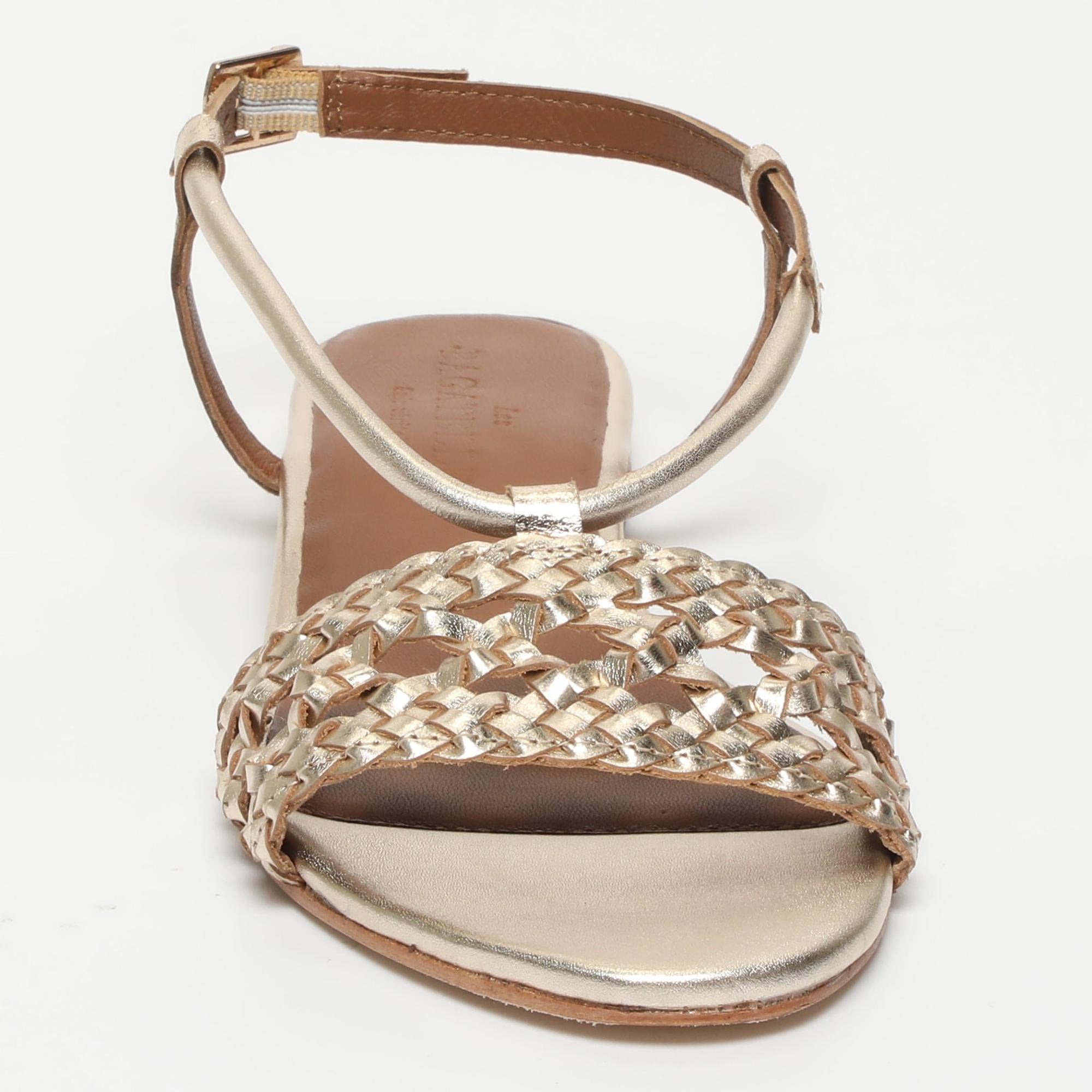MEDANOS sandales en cuir gold