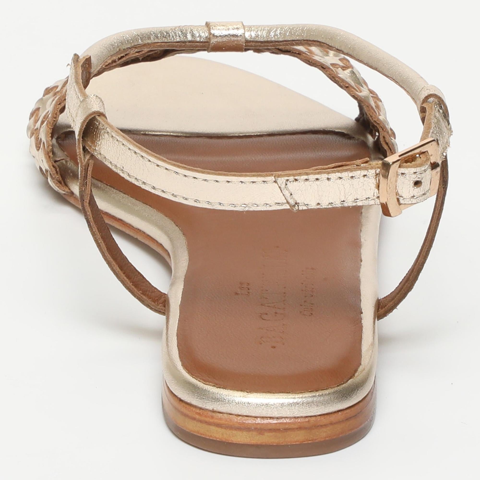 MEDANOS sandales en cuir gold