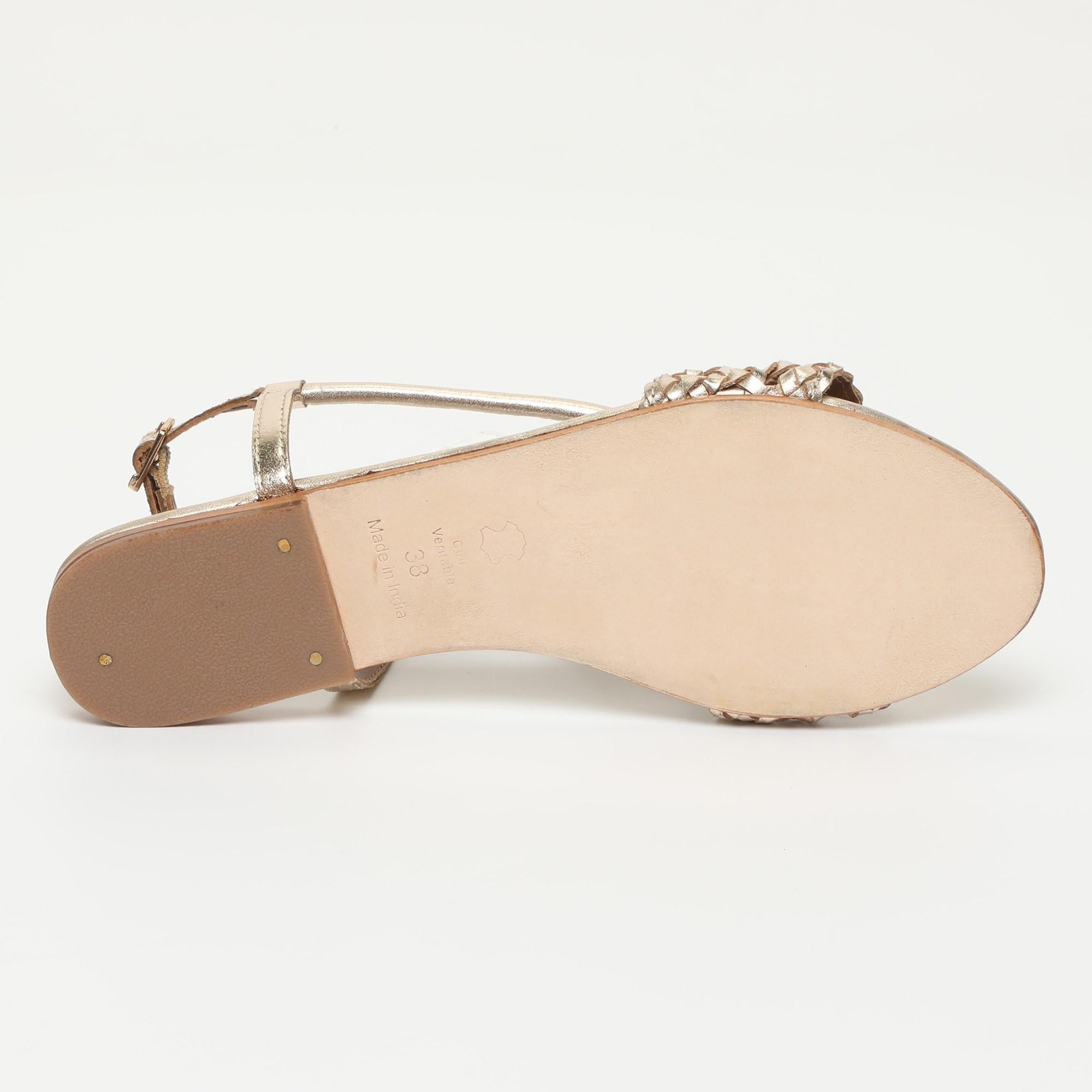MEDANOS sandales en cuir gold