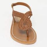 CHADRIMA sandales entre-doigts en cuir camel