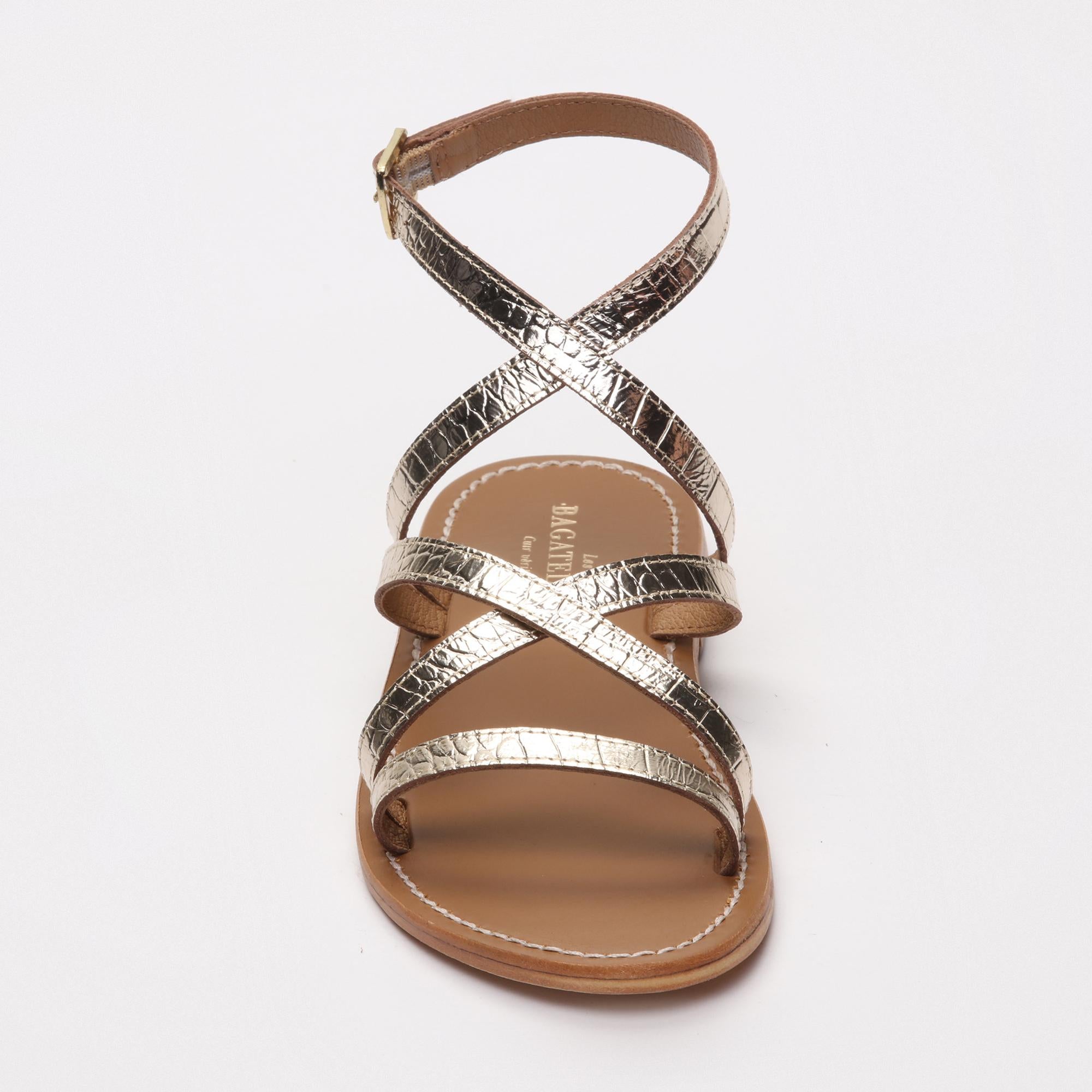 MONTEREY sandales en cuir ltgoldcroco