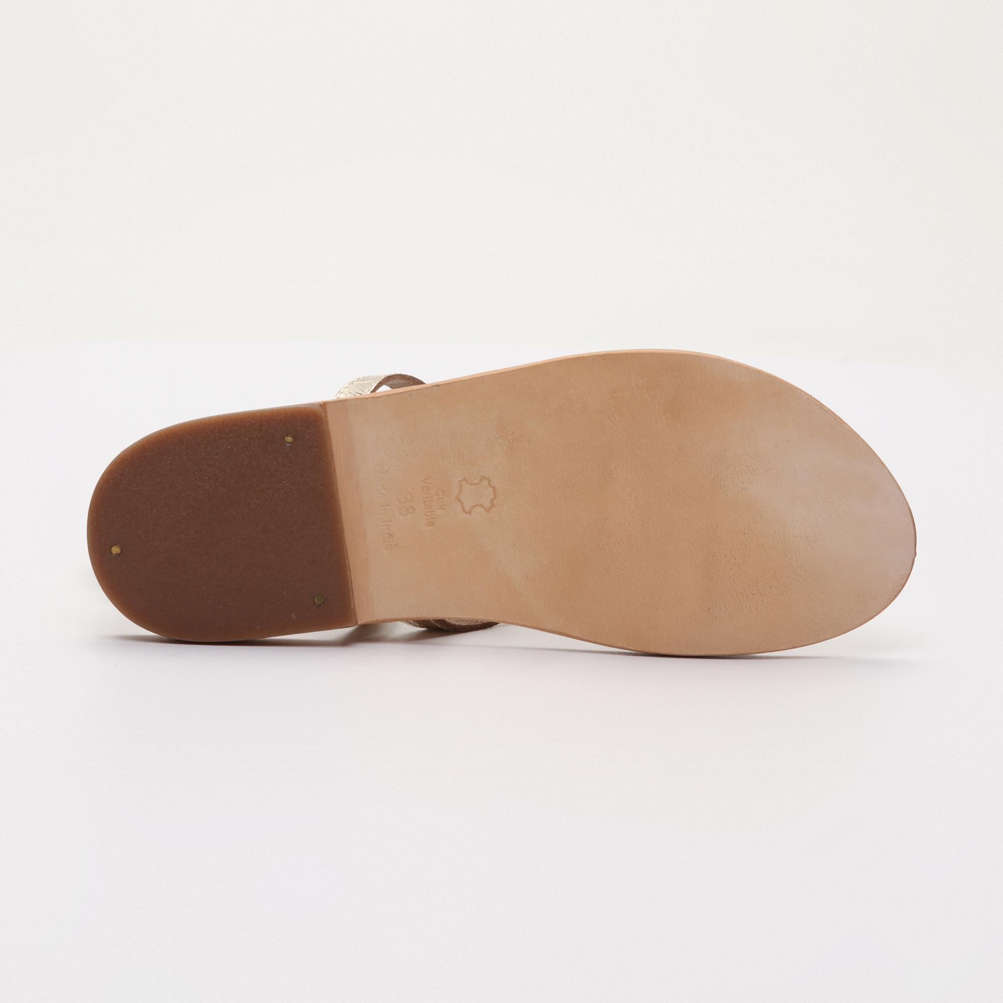 MONTEREY sandales en cuir ltgoldcroco