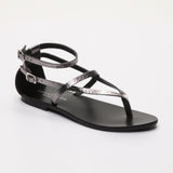 MOSHOLU sandales en cuir pewtercroco