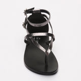 MOSHOLU sandales en cuir pewtercroco