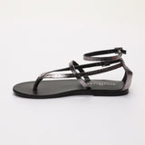 MOSHOLU sandales en cuir pewtercroco