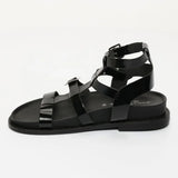 RINARIS sandales en cuir noir verni