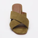 NAHIA sandales en cuir olive
