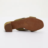 NAHIA sandales en cuir olive