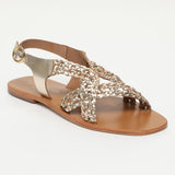 NAHUEL sandales en cuir gold