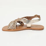 NAHUEL sandales en cuir gold