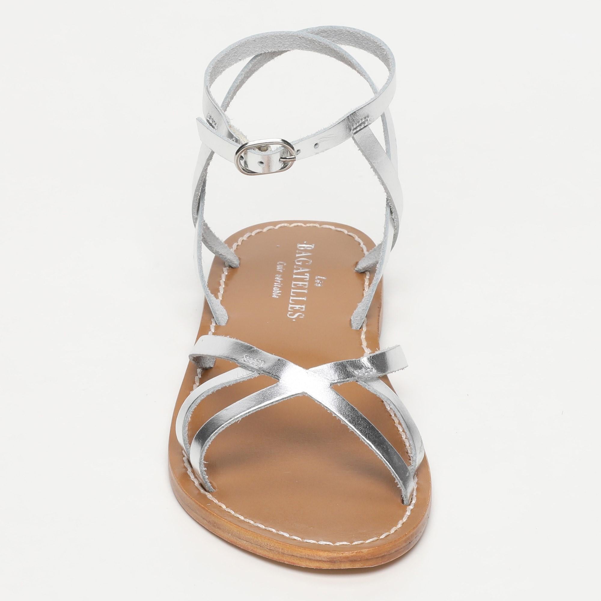 NAPOSTA sandales en cuir silver