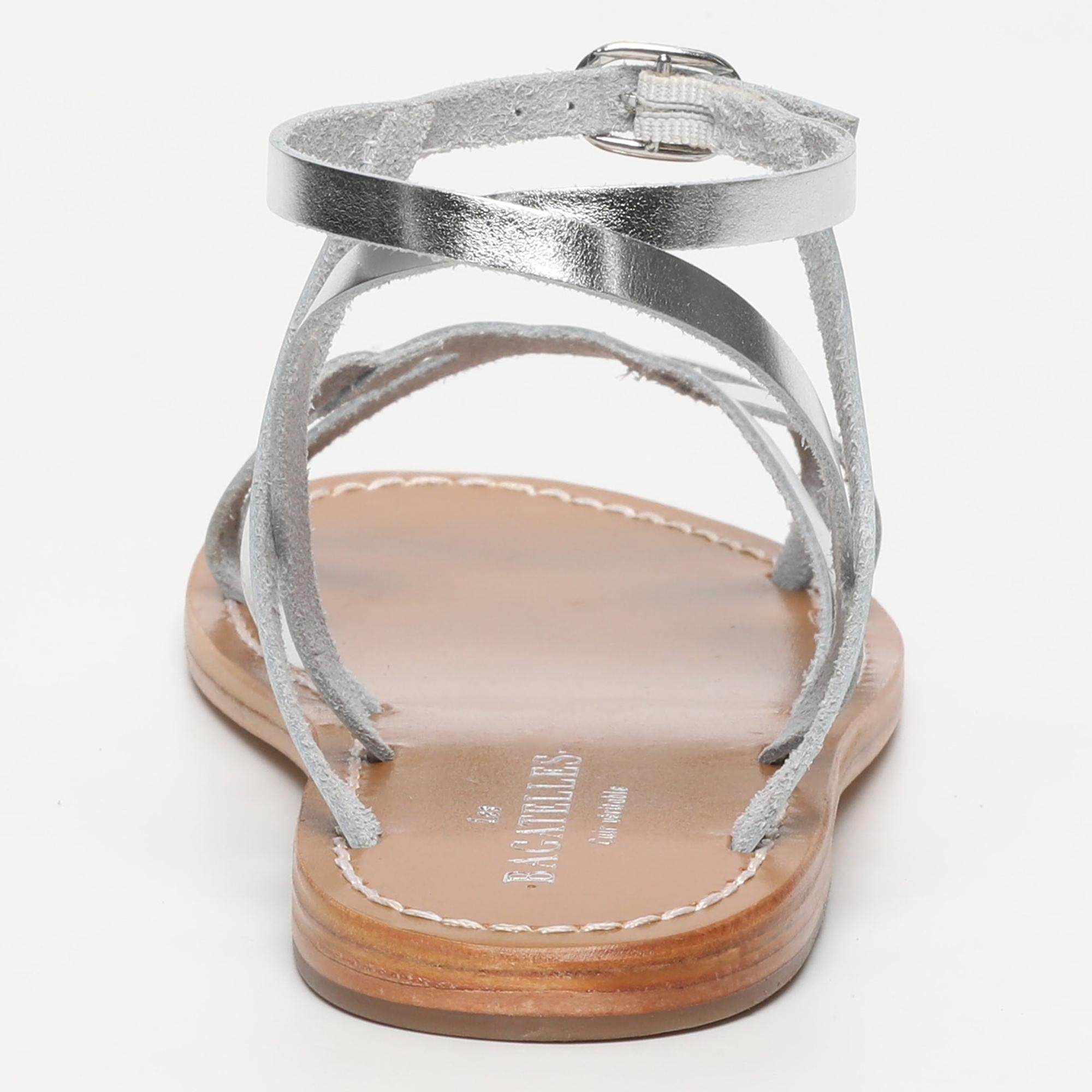 NAPOSTA sandales en cuir silver