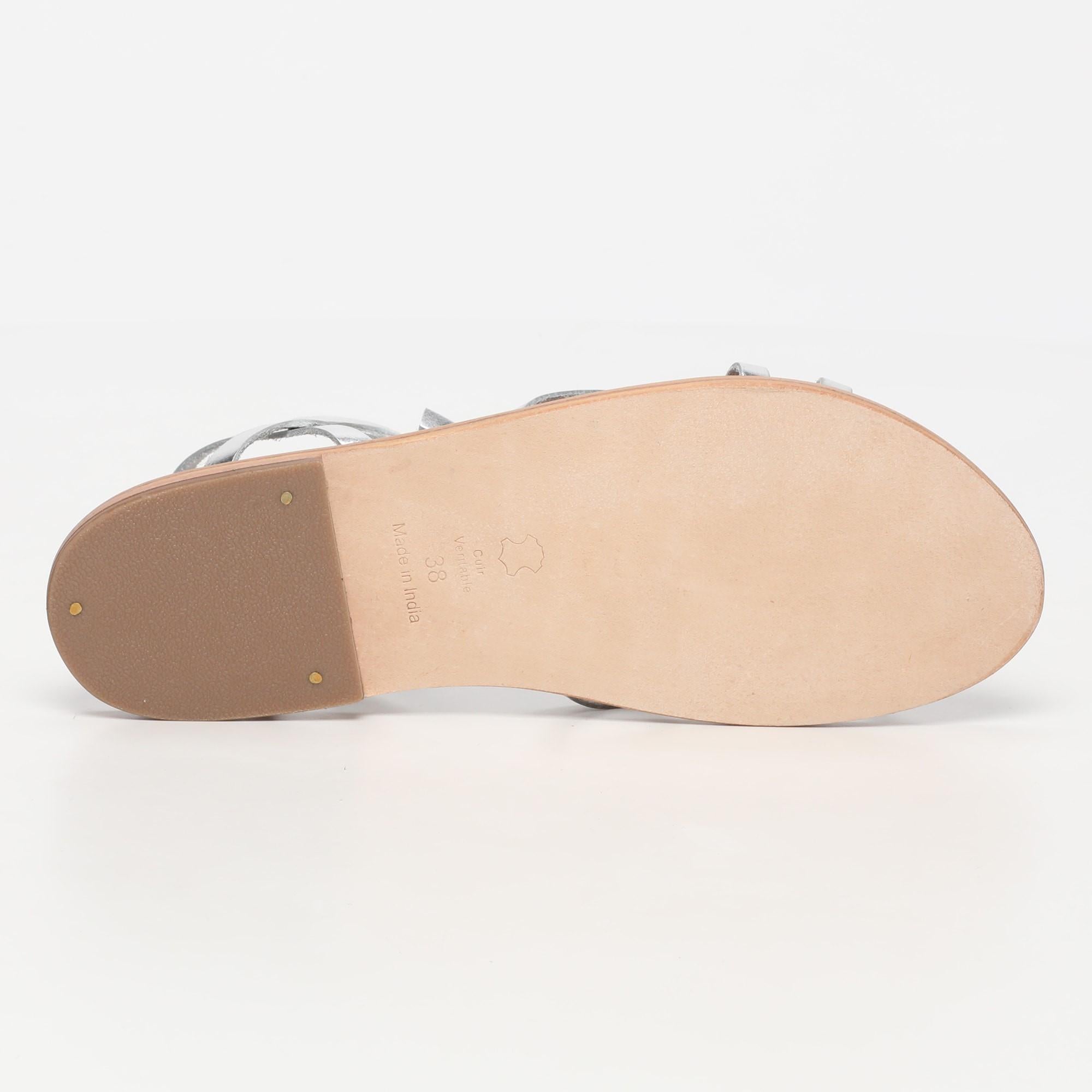 NAPOSTA sandales en cuir silver
