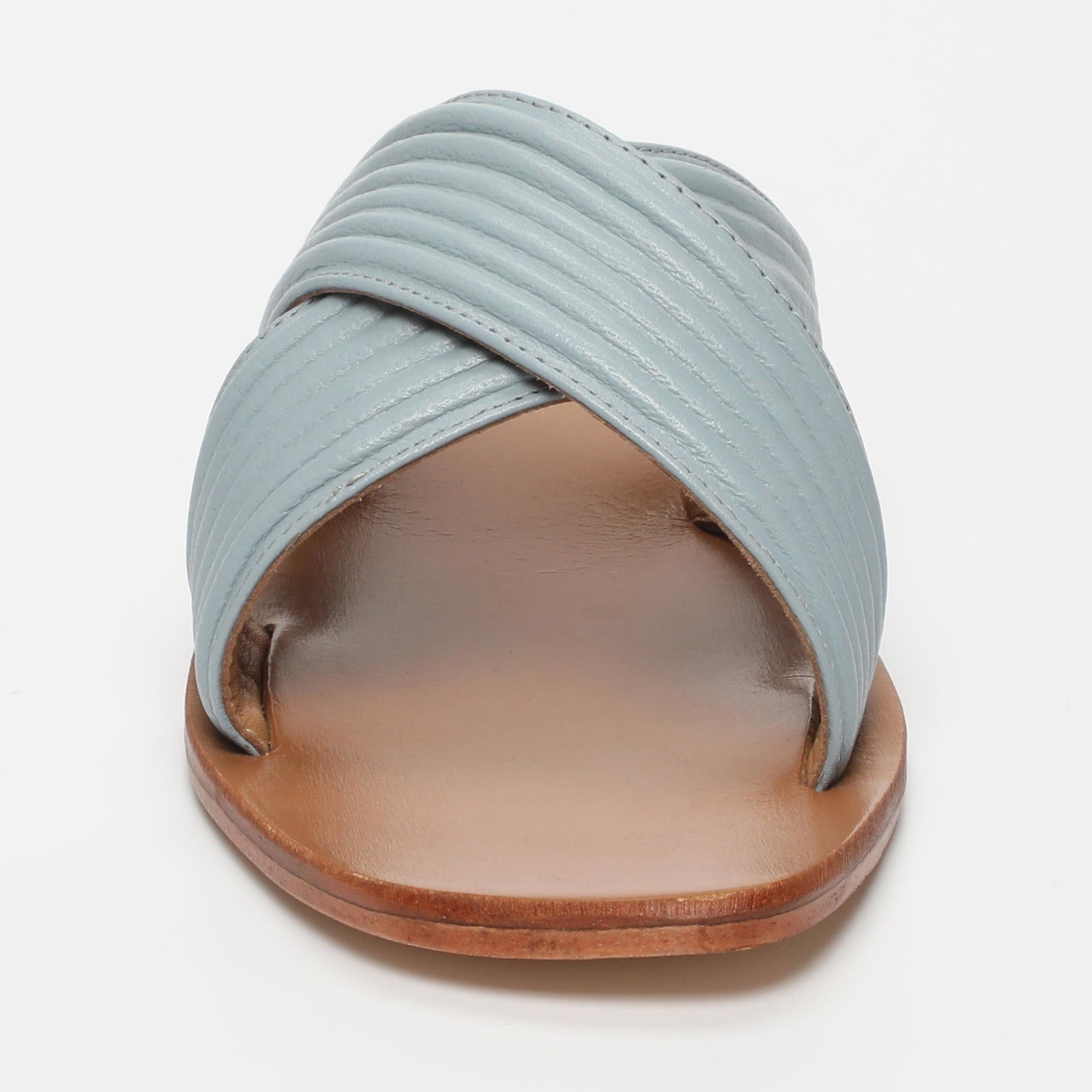 NASSAU sandales en cuir ltblue