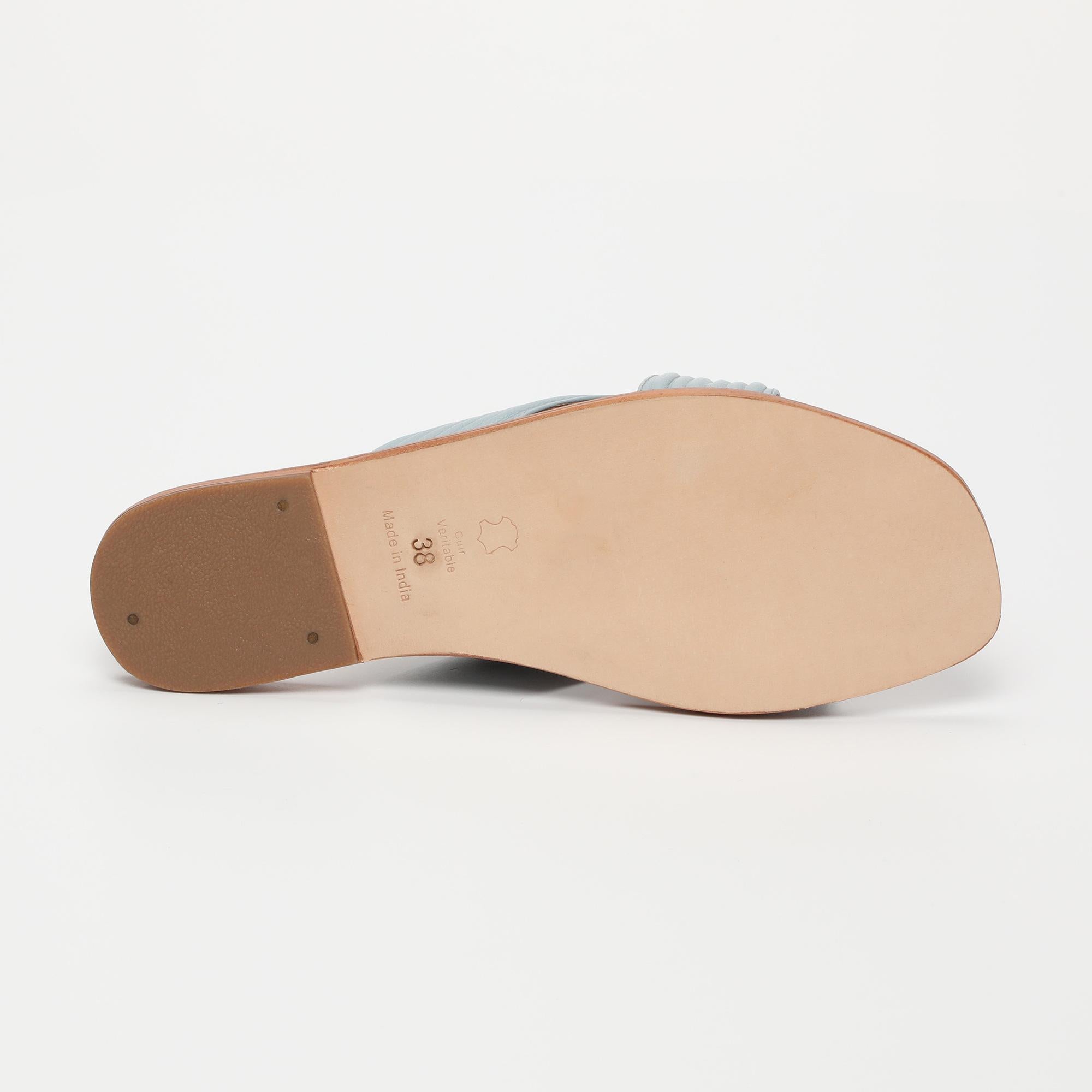NASSAU sandales en cuir ltblue