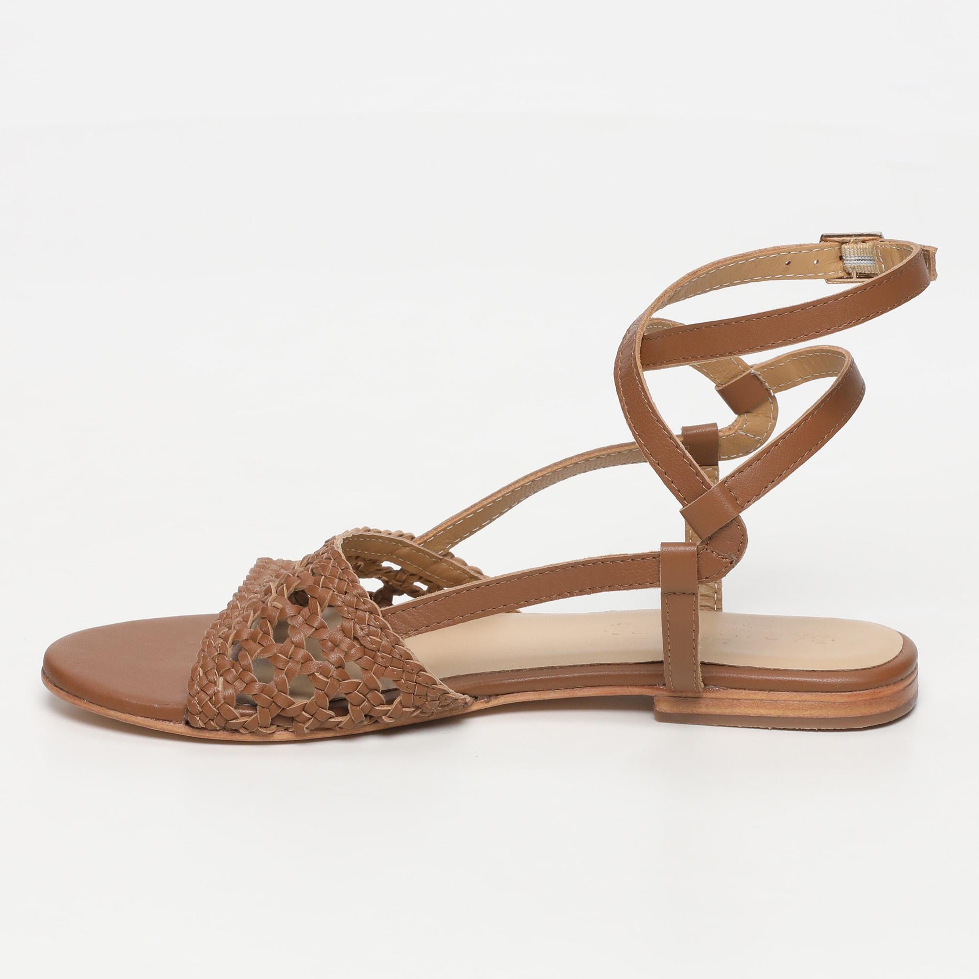 OMBUCTA sandales en cuir camel