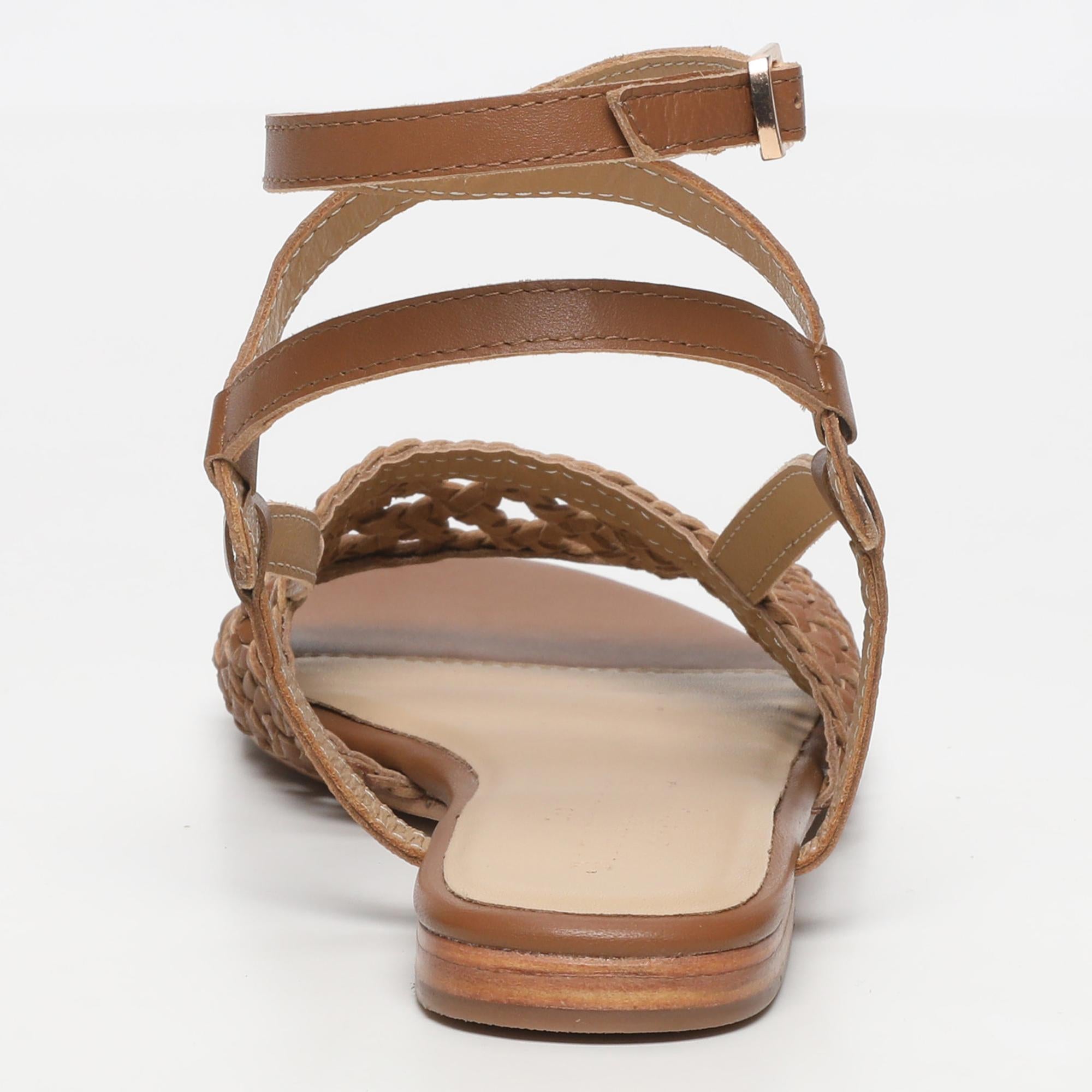OMBUCTA sandales en cuir camel