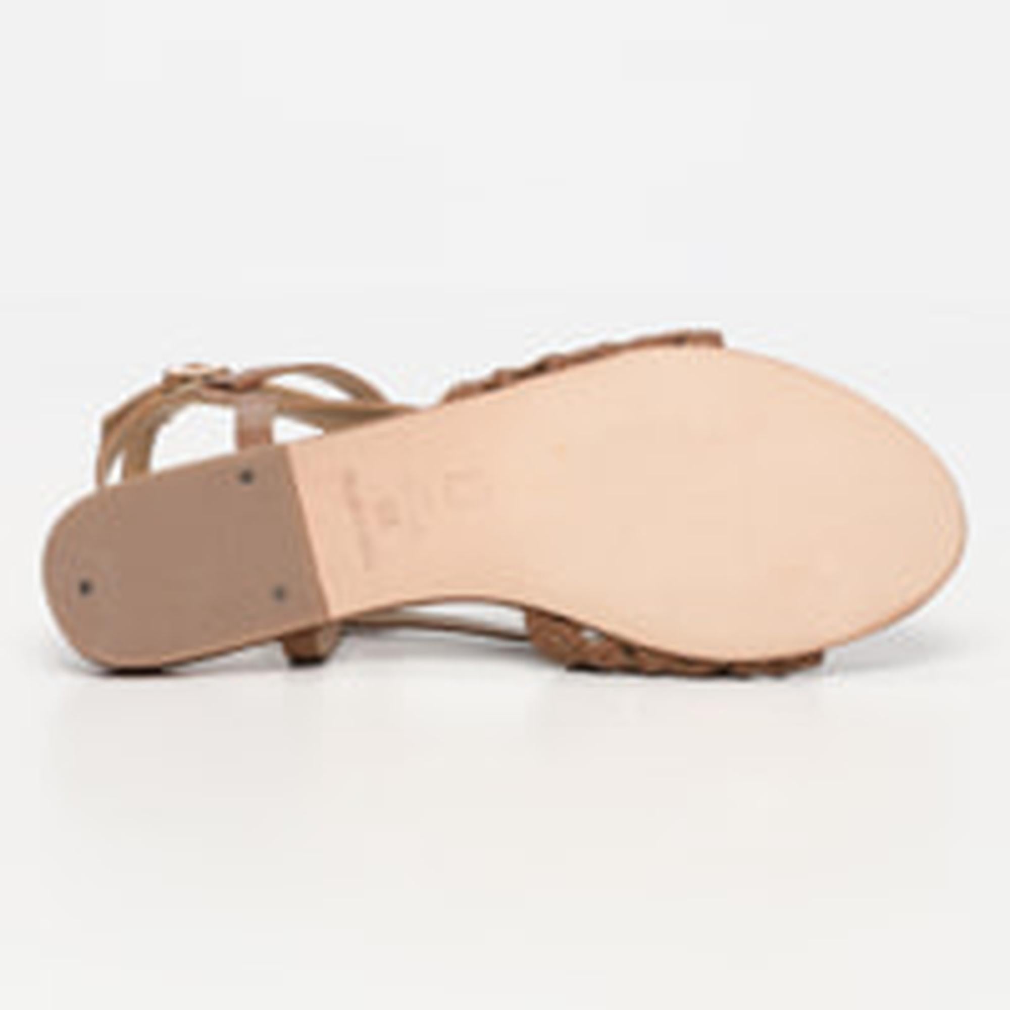 OMBUCTA sandales en cuir camel
