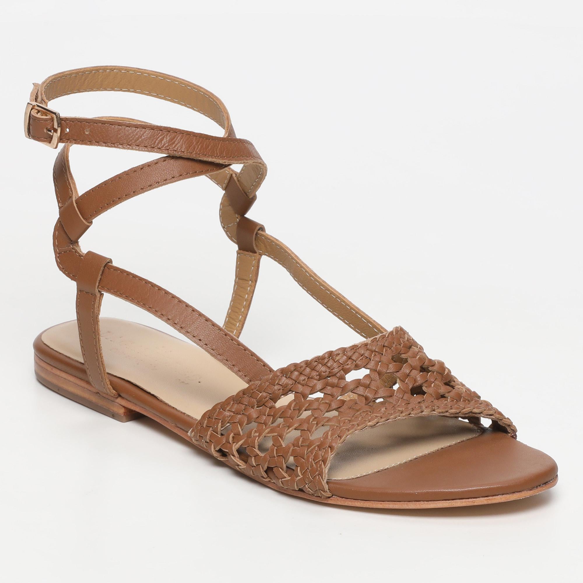OMBUCTA sandales en cuir camel