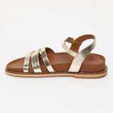 SYMARAE sandales en cuir doré croco