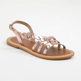 SATYRE mules en cuir or rose