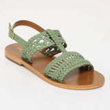 SANYLIA sandales en cuir pistachio